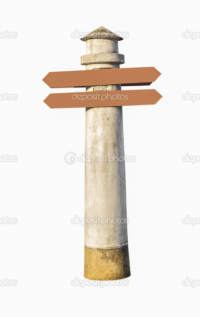 Sign with concrete pole