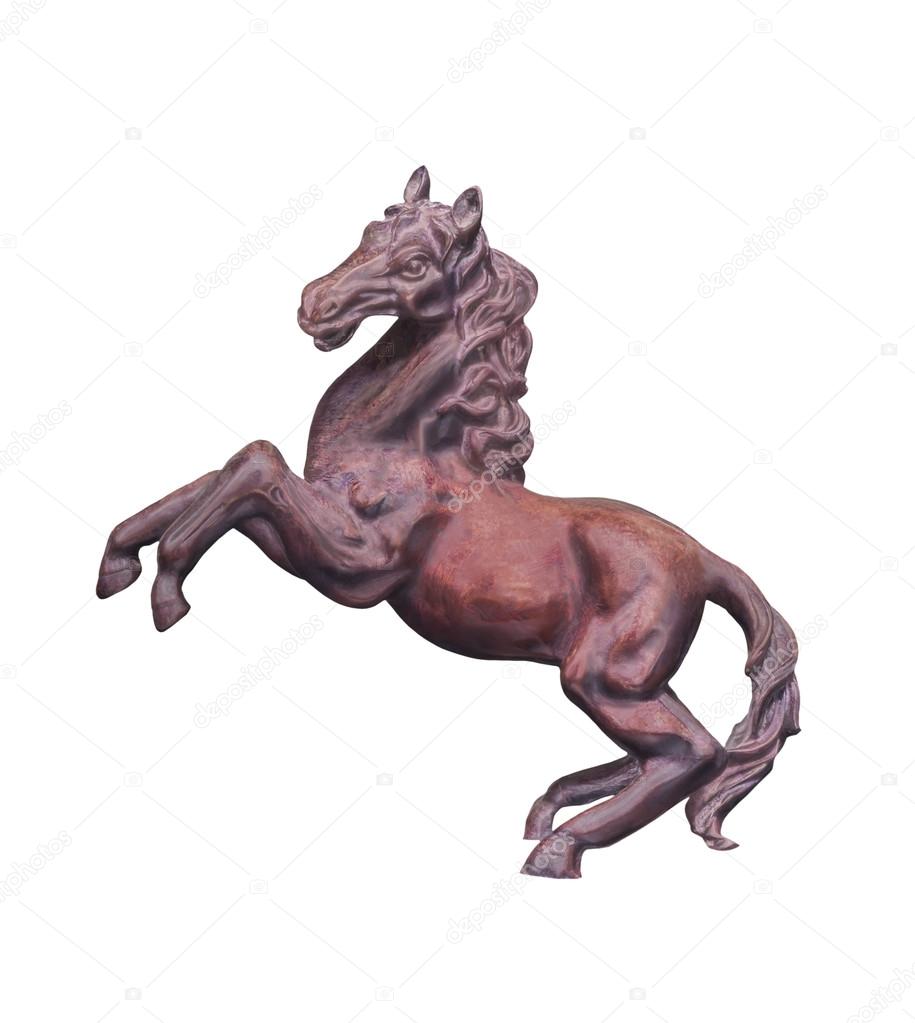 Horse statue on white