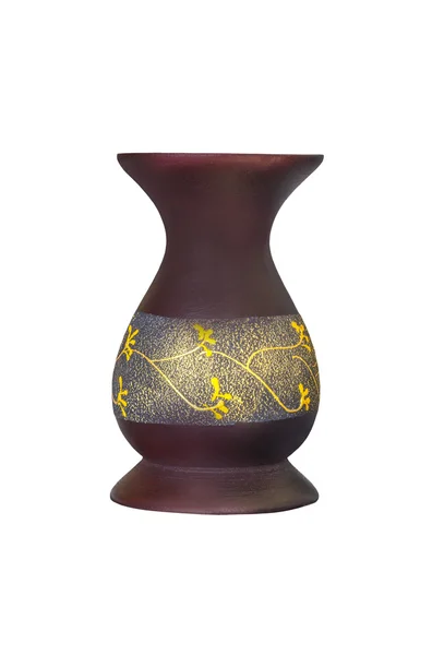 Brown wooden vase — Stock Photo, Image