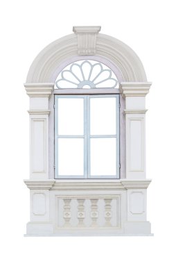 beyaz izole klasik pencere çerçevesi