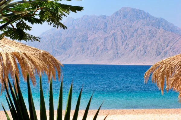 Egypten nuweiba - stranden med berg vid Röda havet — Stockfoto