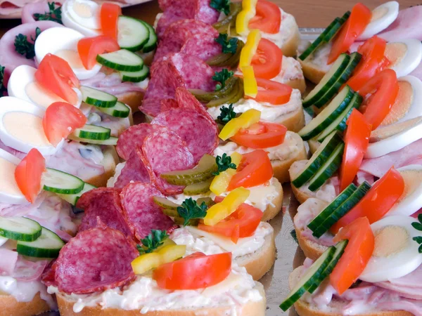 salami and fresh vegetables served on plate