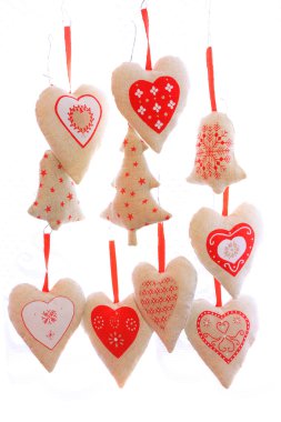 bir Noel ağacı kumaş süsler