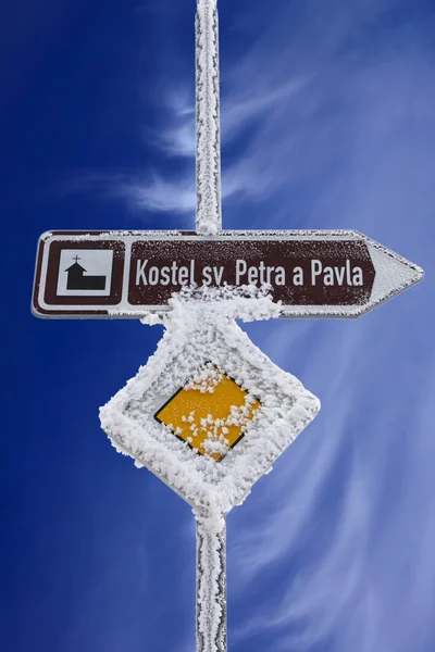 Segnale stradale ceco — Foto Stock