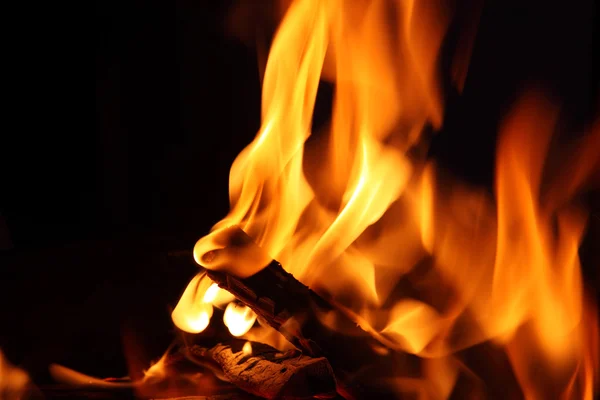 Fire and flames on a black background — Stock Photo, Image