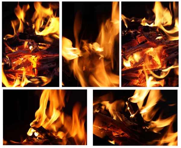 Fire and flames on a black background — Stock Photo, Image