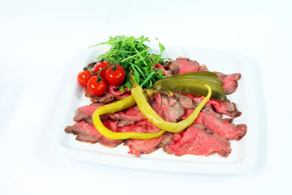 Roastbeef korniszon i papryki — Zdjęcie stockowe