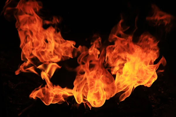 Fire and flames on a black background — Stock Photo, Image