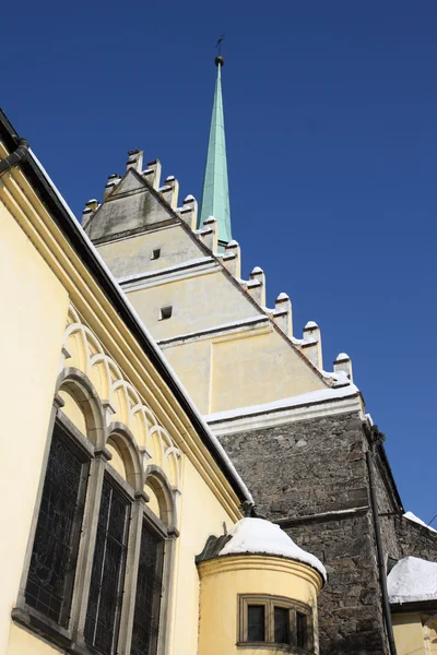 Gothic church in city Pardubice — Stock Photo, Image