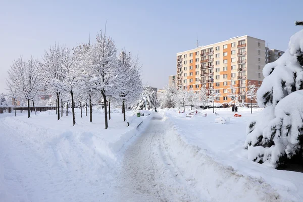 Pardubice stad i vinter — Stockfoto