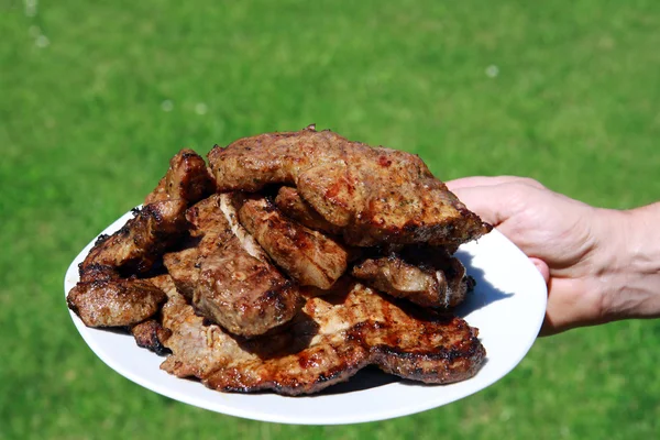 Mięso wieprzowe z grilla — Zdjęcie stockowe