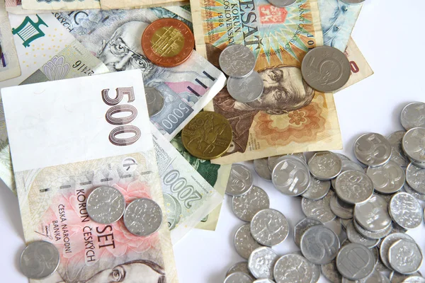 Παλιά και νέα χρήματα Τσεχική — Φωτογραφία Αρχείου