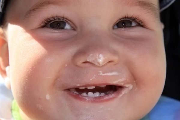 Child with dirty mouth — Stock Photo, Image