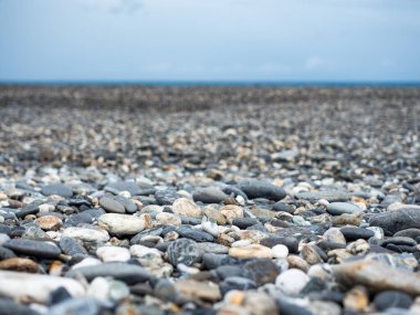 Hualien, Tayvan 'da plaj ve rock.