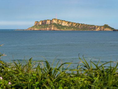 New Taipei şehrinin kuzey kıyısı manzarası, Tayvan.