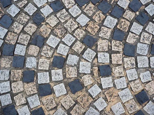 Old Cobblestone Road Top Aerial Drone View — Stock Photo, Image