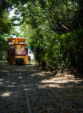 Tayvan 'daki şeker rafinerisinde şeker treni lokomotifi.