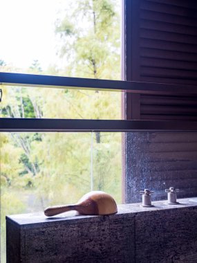 Kaplıcada banyo dekorasyonu.