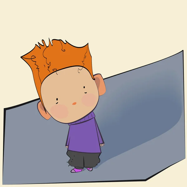 Lindo niño con rizos — Vector de stock