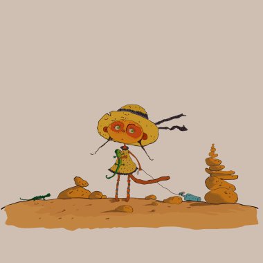 Çölde komik fundalıklardır kız