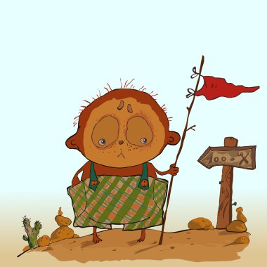 küçük korsan çocuk vektör çizim