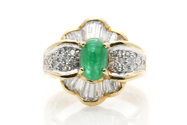 Emerald Diamond Ring — Stock Photo, Image