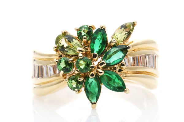Emerald Diamond Ring — Stock Photo, Image