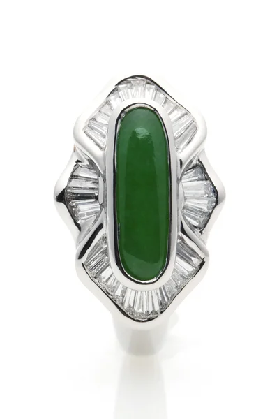 Jade Diamond Ring — Stock Photo, Image