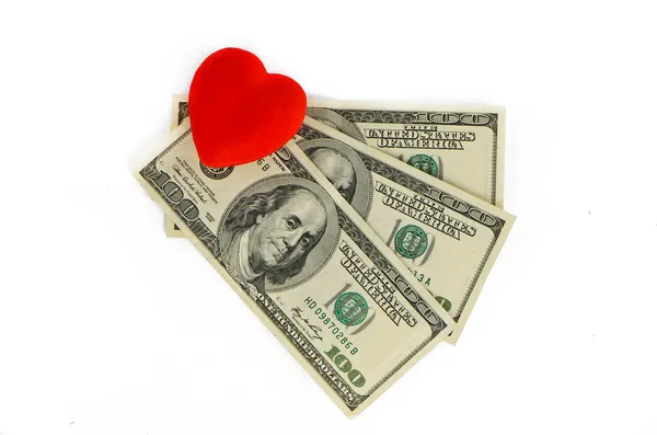 Heart and money — Stock Photo, Image