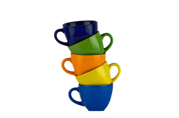 Vier kleurrijke, verticale cups — Stockfoto