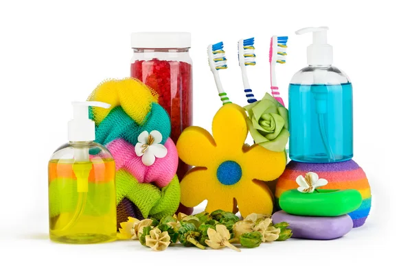 Set von Bad-Accessoires mit einer aromatischen Mischung — Stockfoto