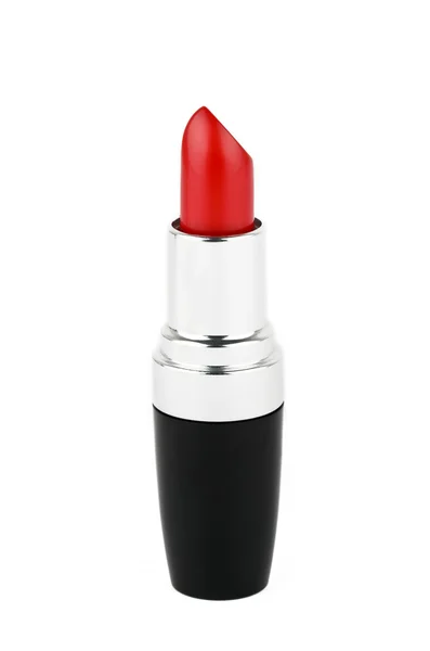 Red lipstick in black case — Stock Photo, Image