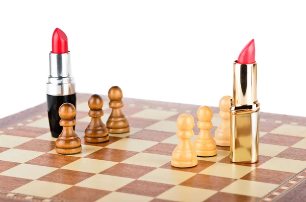 Negotiations pieces on a chess board — Stock Photo, Image