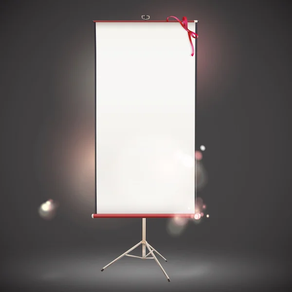 Projector screen on dark background. Vector illustration. — Stock Vector