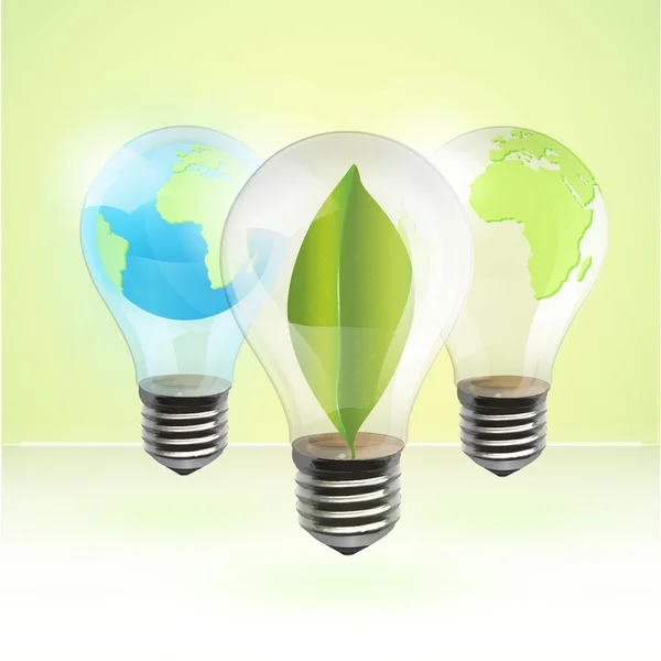 Collection of realistic eco bulb. Vector background design. — Stock Vector