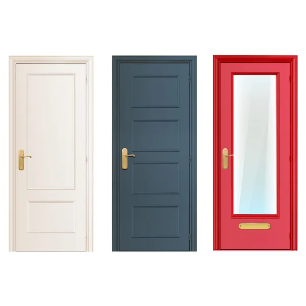 Collection doors isolated on white. Vector design. — Stock Vector