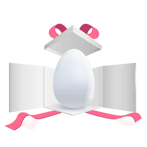 Easter egg inside a gift box. Vector design. — Stock Vector