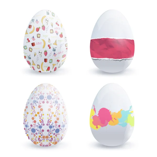 Huevo de Pascua con diseños lindos. Diseño vectorial . — Vector de stock