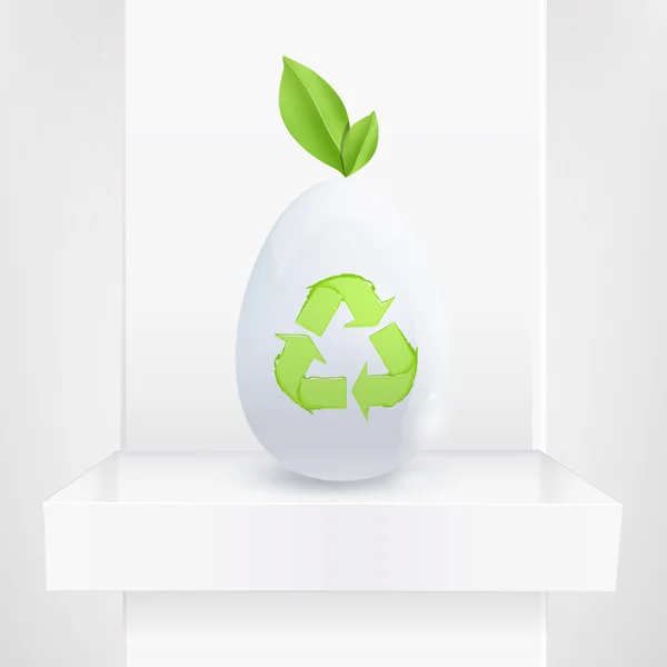 Ecologic egg on shelf. Vector design. — Stock Vector