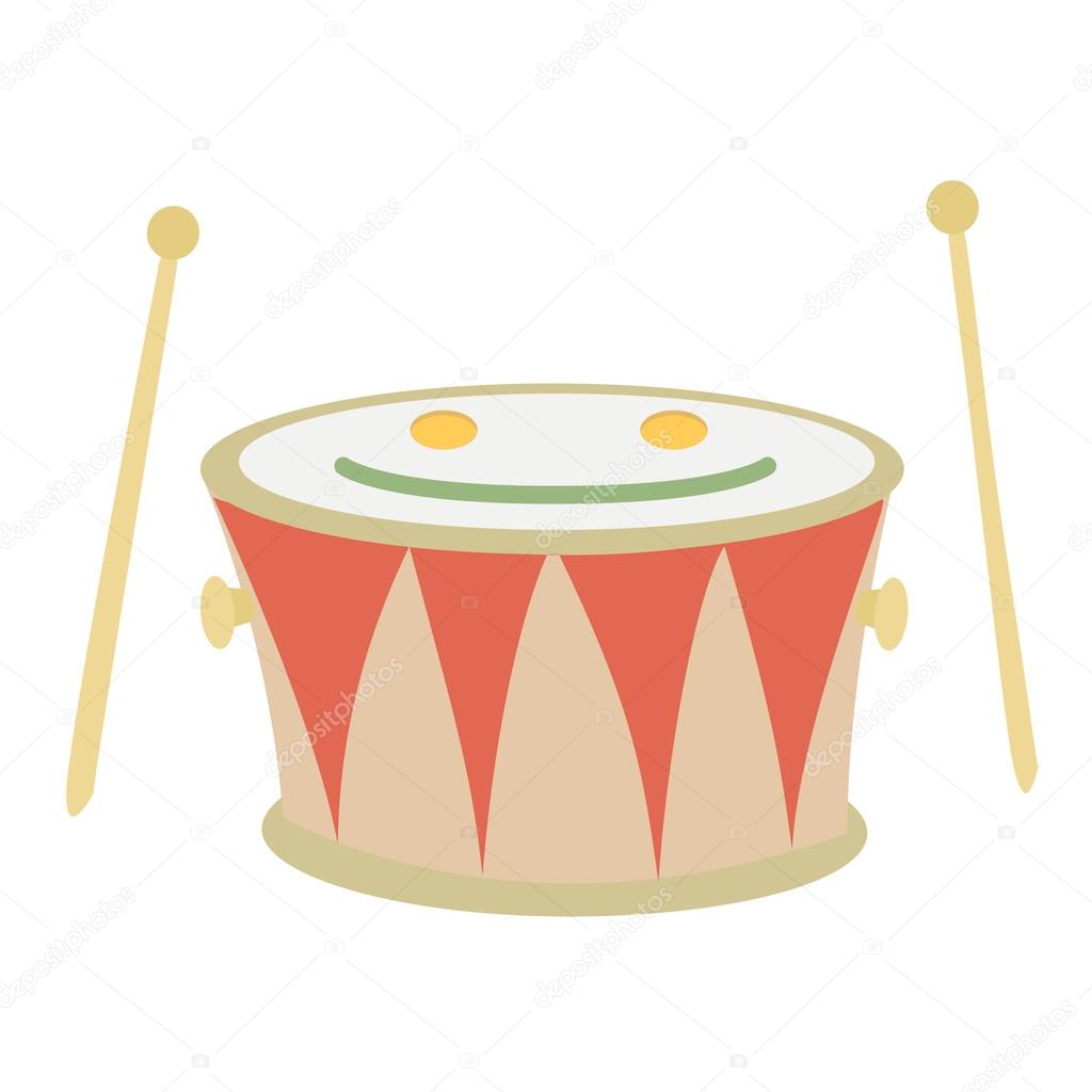 Drum on isolated background. Vector design.