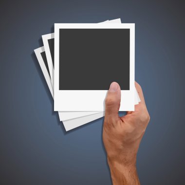 çok sayıda fotoğraf çekmek bir el. vektör tasarımı.
