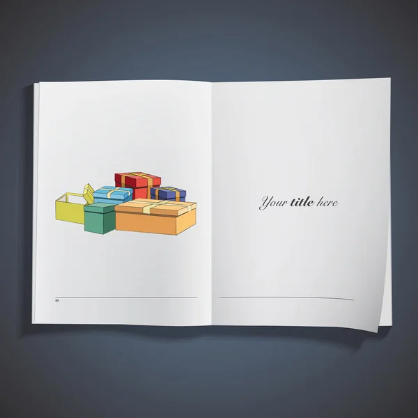 Gift printed on book. Vector design. — Wektor stockowy