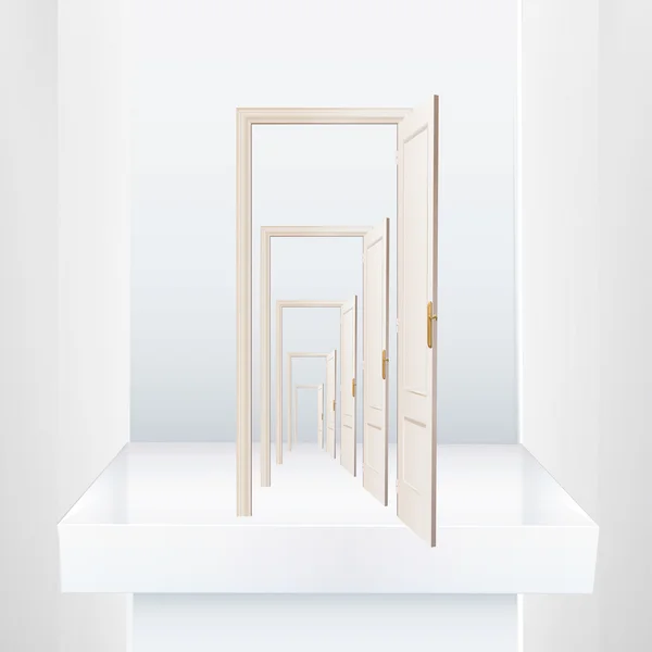 Bir raf üzerinde sonsuz kapılar. vektör tasarımı. — Stok Vektör
