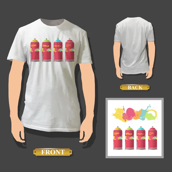 Set de graffiti Spray dentro de una camisa. Diseño vectorial . — Archivo Imágenes Vectoriales