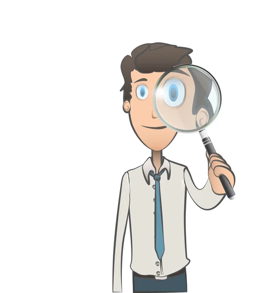 Business man with magnifying glass. Vector design. — Stock Vector