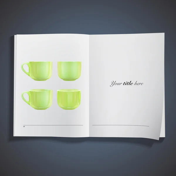 Collection of green cups. Vector design. — Stock Vector