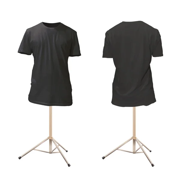 Empty black shirt design. Realistic vector illustration. — Stock Vector