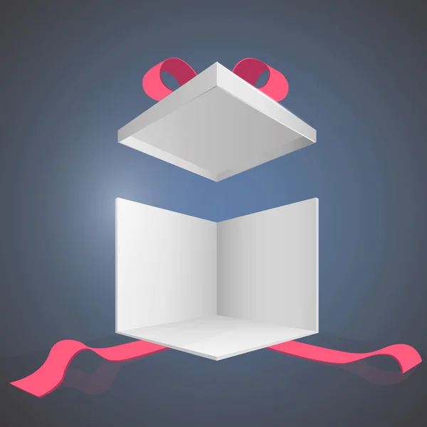 Open kartonnen doos op blauwe achtergrond. vector ontwerp. — Stockvector