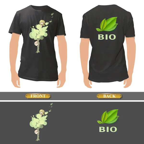 Diseño de camisa ecológica. Ilustración vectorial realista . — Vector de stock