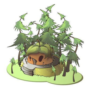 izole arka planda turuncu ev. vektör çizim.